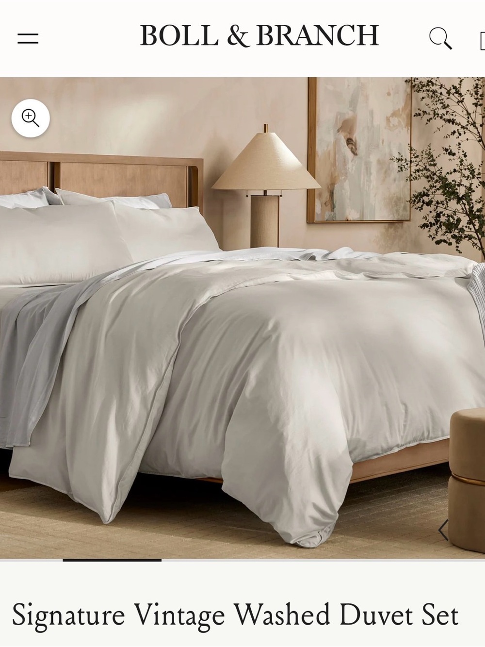 NWOT. Signature Vintage Washed Duvet Set — Color Mist. KING/CAL KING.